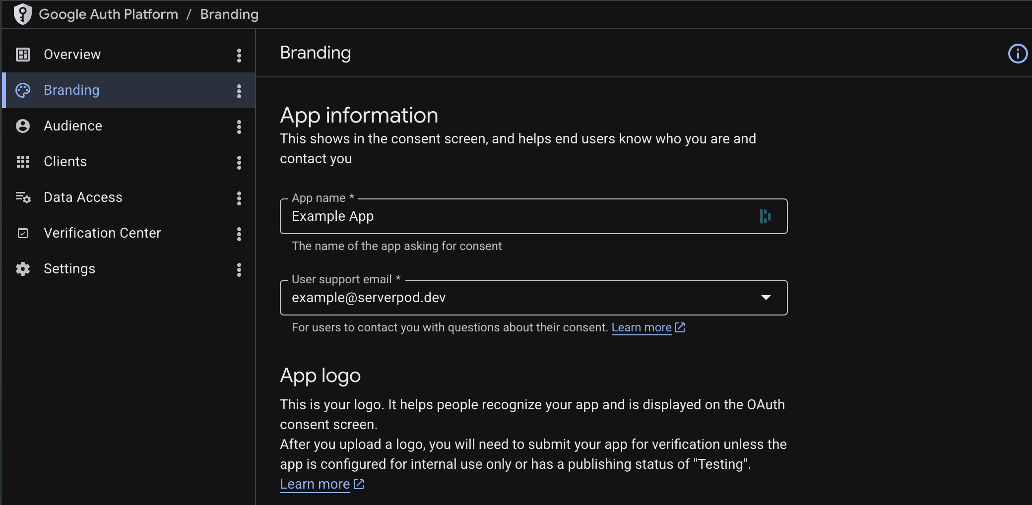 Branding configuration