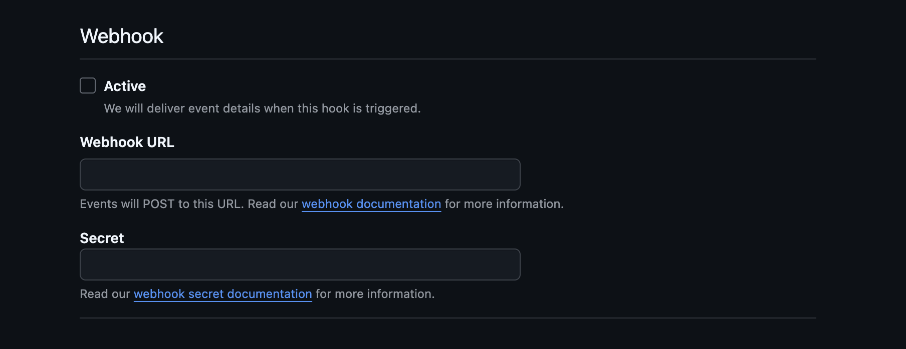 Disable webhook