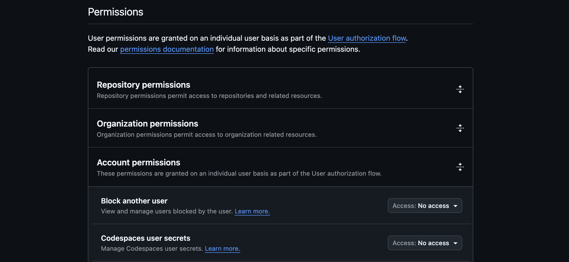 Account permissions