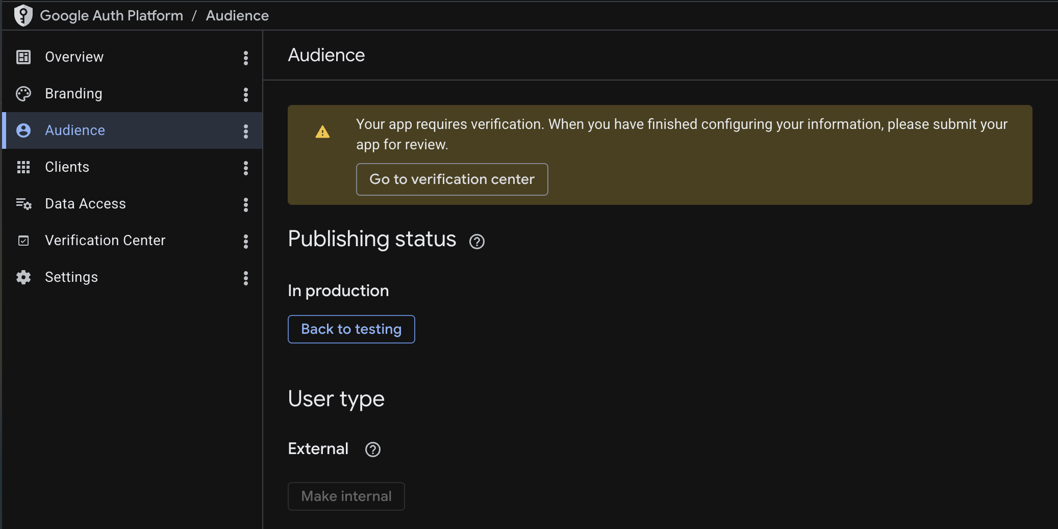 Audience and test users