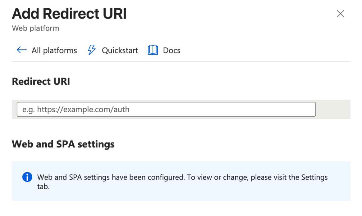 Web Redirect URI
