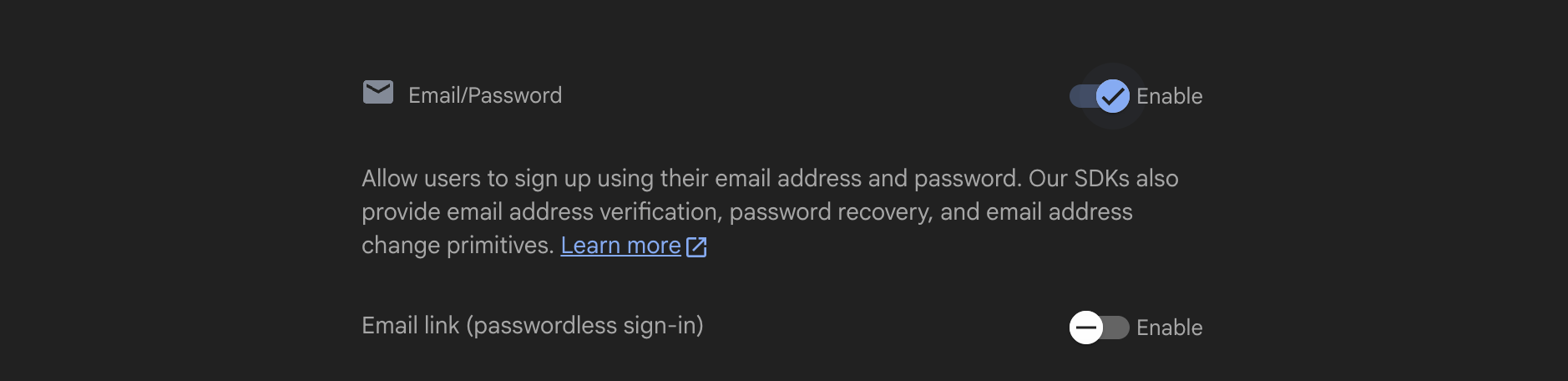 Enable a sign-in provider
