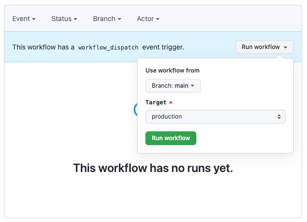 Run Github workflow